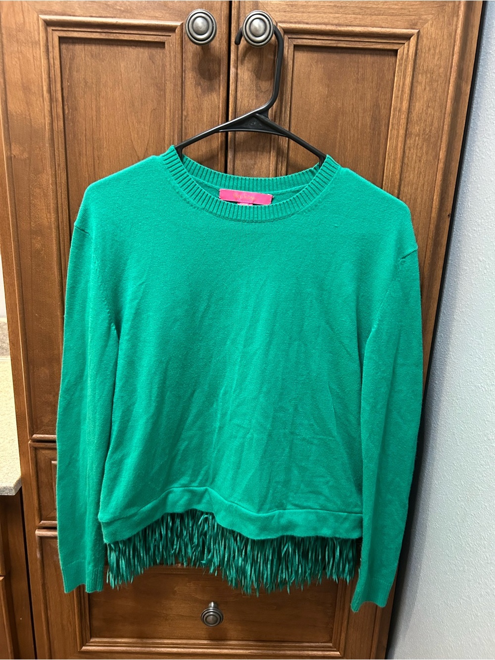 Lilly Pulitzer Green Fringe Marguerite Sweater